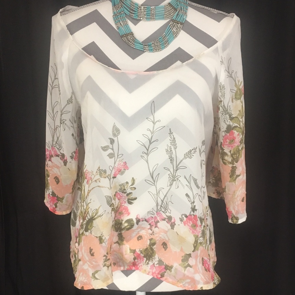 Almost Famous Chiffon Floral Top